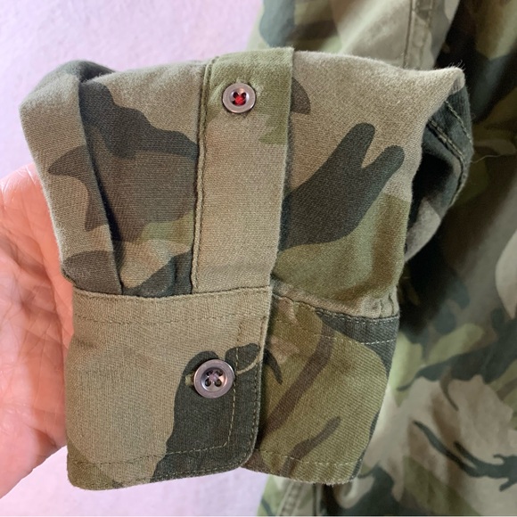 WRANGLER Camo Shirt Jacket Shacket button down collared - Picture 3 of 7